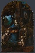 Leonardo  Da Vinci The Virgin of the Rocks oil painting
